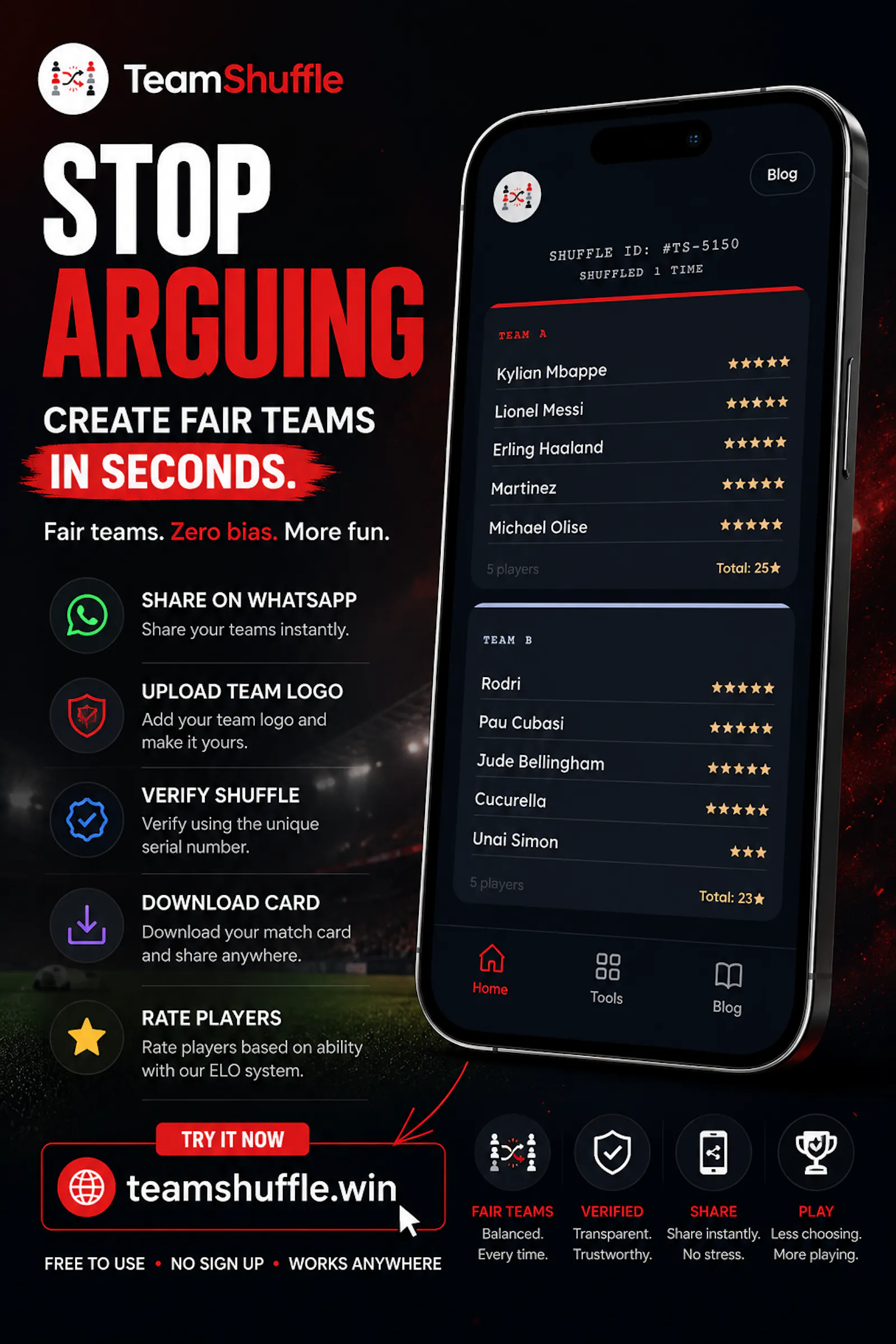 TeamShuffle.win Launches for Global Use  screenshot 2