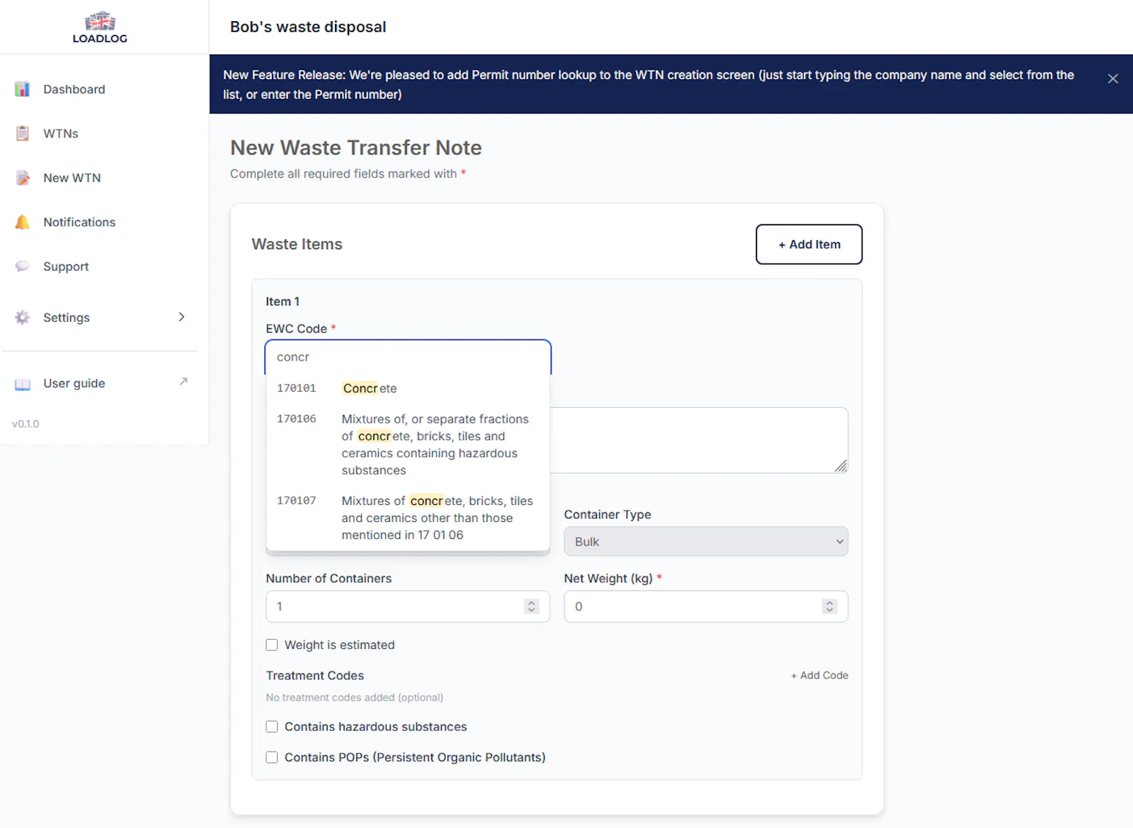 LoadLog screenshot 3