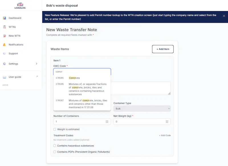 LoadLog screenshot 3