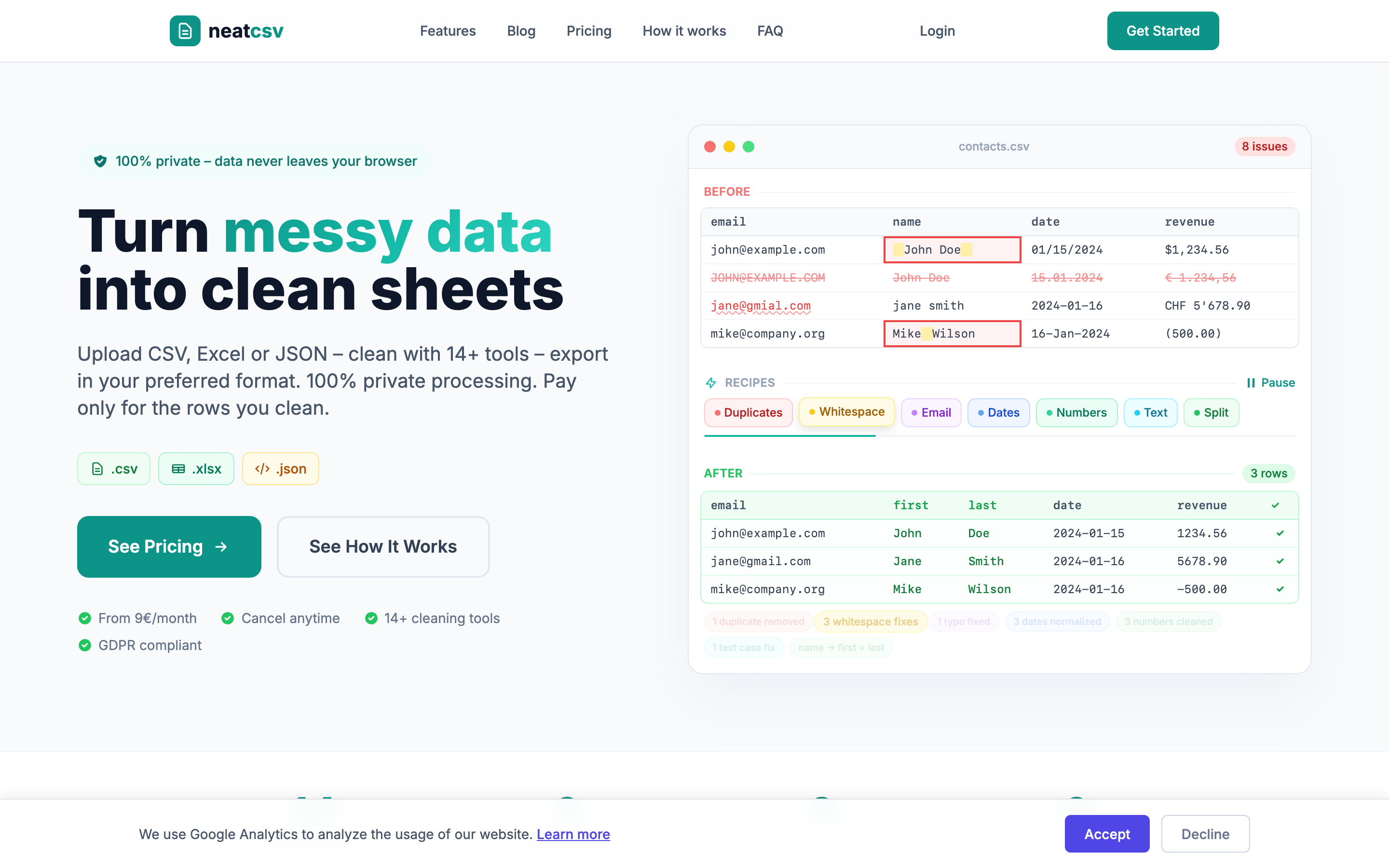 neatcsv - Main product screenshot demonstrating key features and user interface