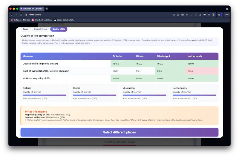 Canadian Tax Calculator screenshot 3