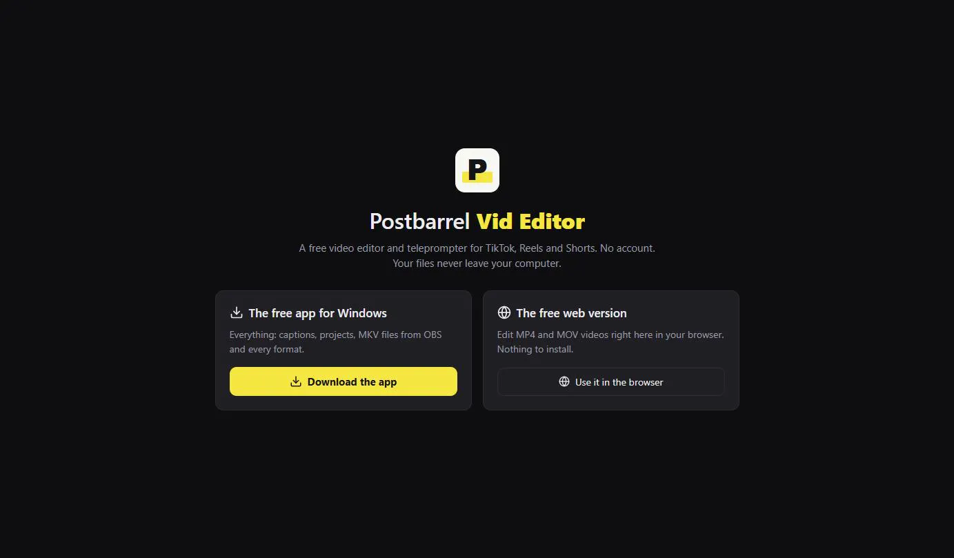 Postbarrel Vid Editor gallery image