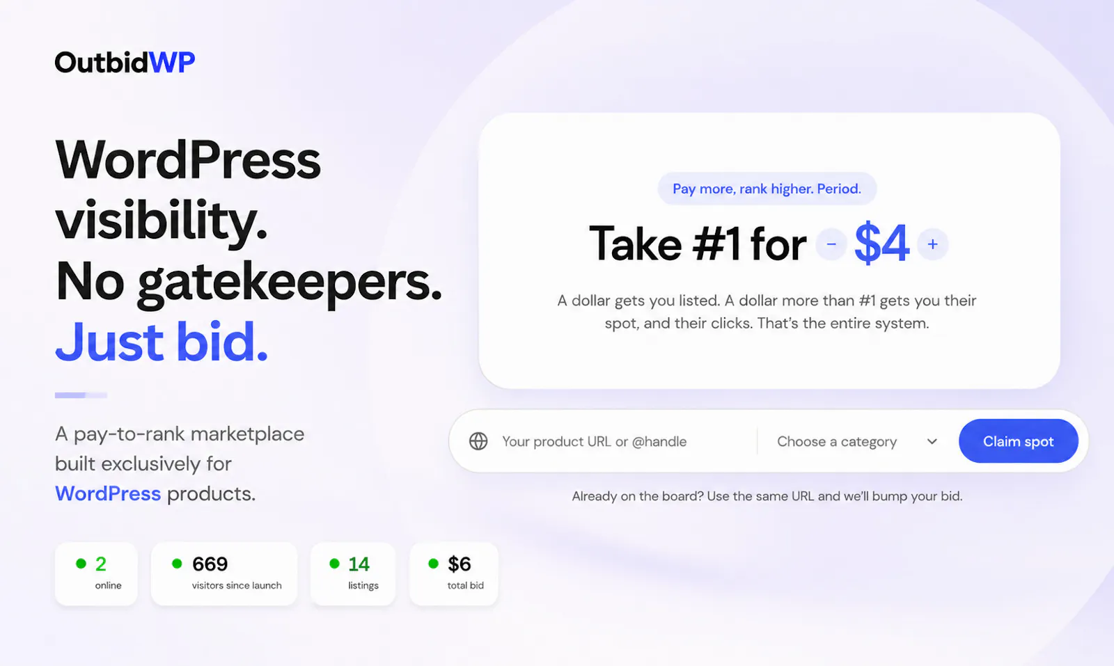 OutbidWP screenshot 2