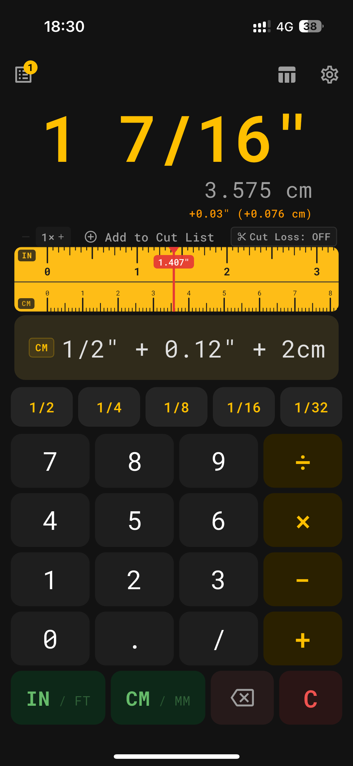 Fraction Calculator: Inch & CM gallery image