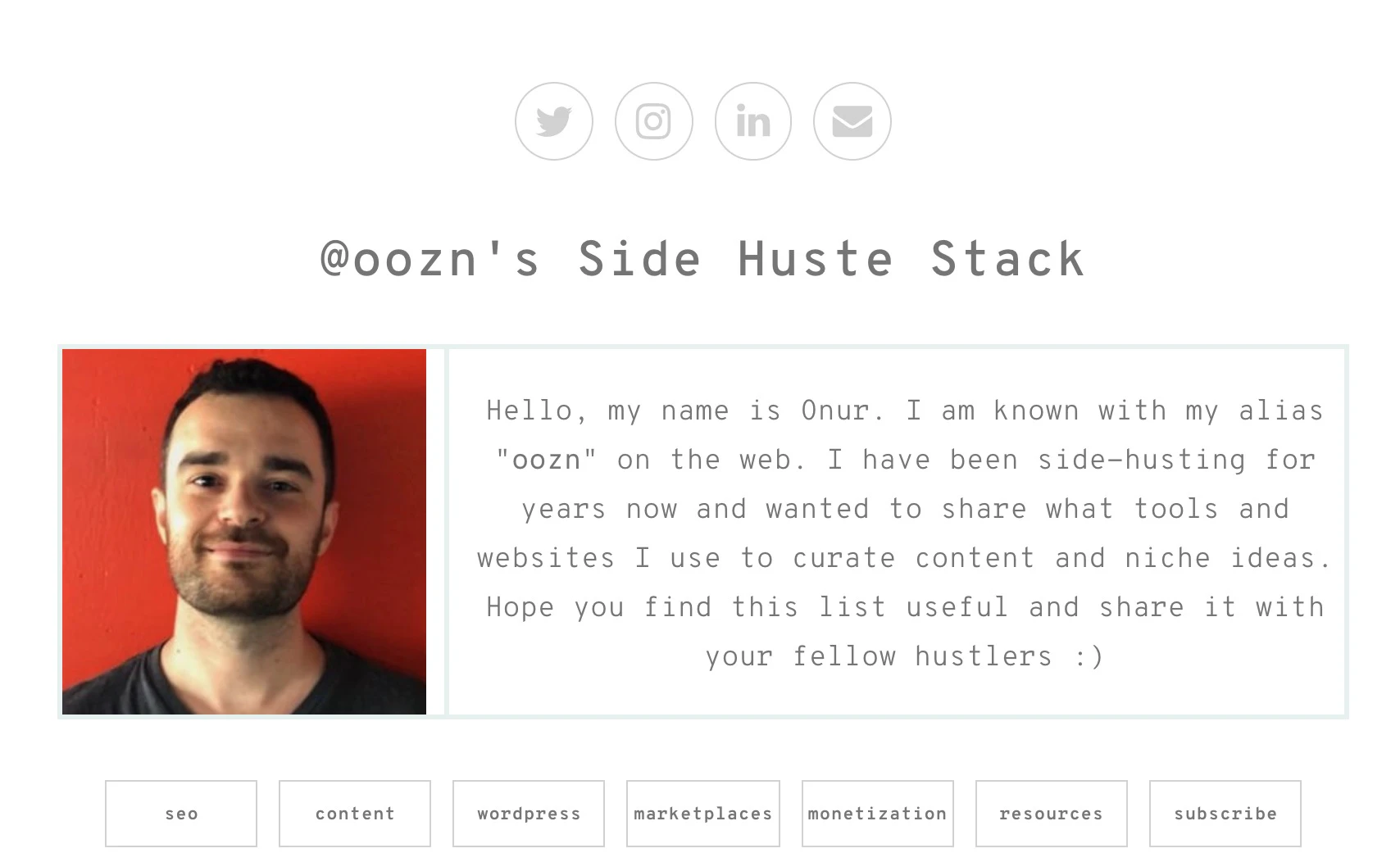 @oozn's side-hustle stack