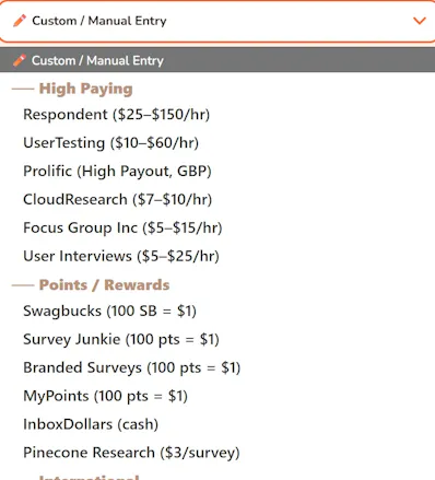 Survey Earnings Calculator gallery image