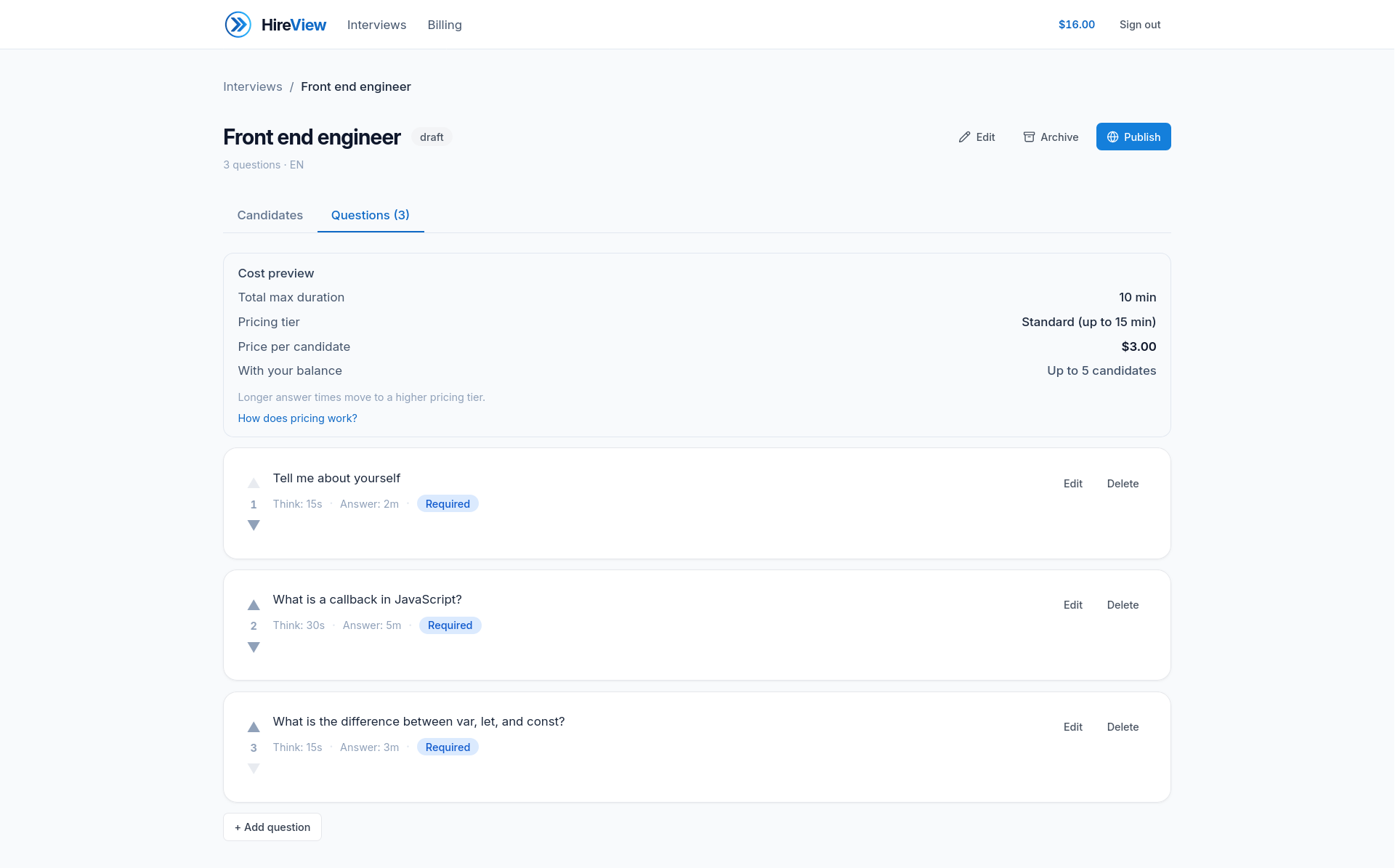 Hireview.io Launch gallery image