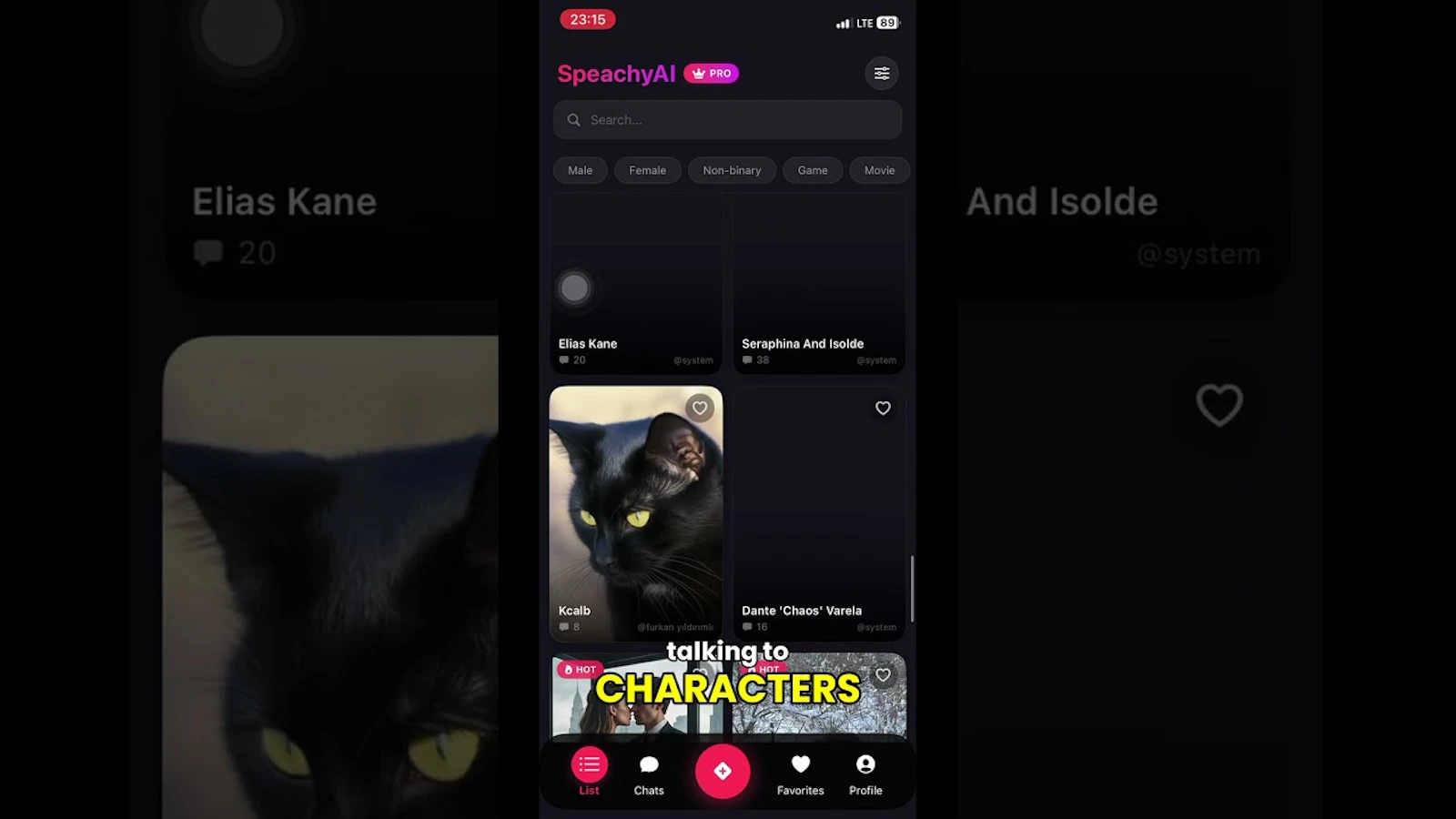 SpeachyAI: AI Character Chat screenshot 1 (video preview)