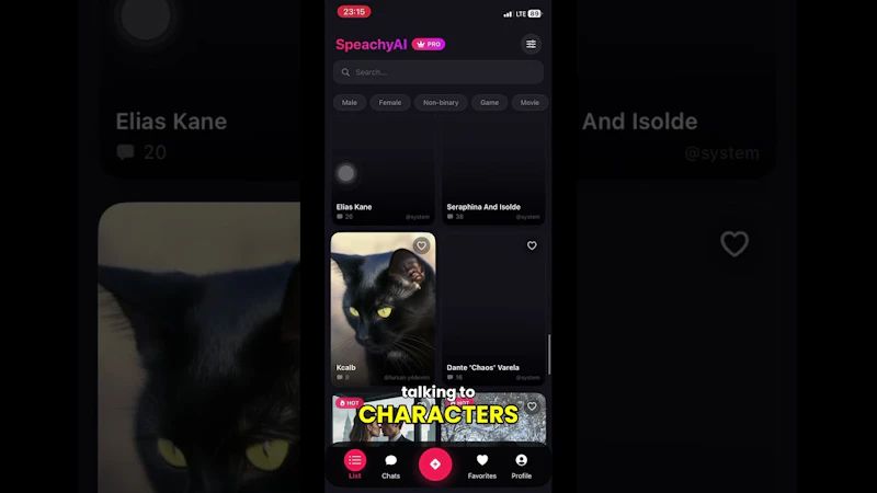 SpeachyAI: AI Character Chat screenshot 1 (video preview)