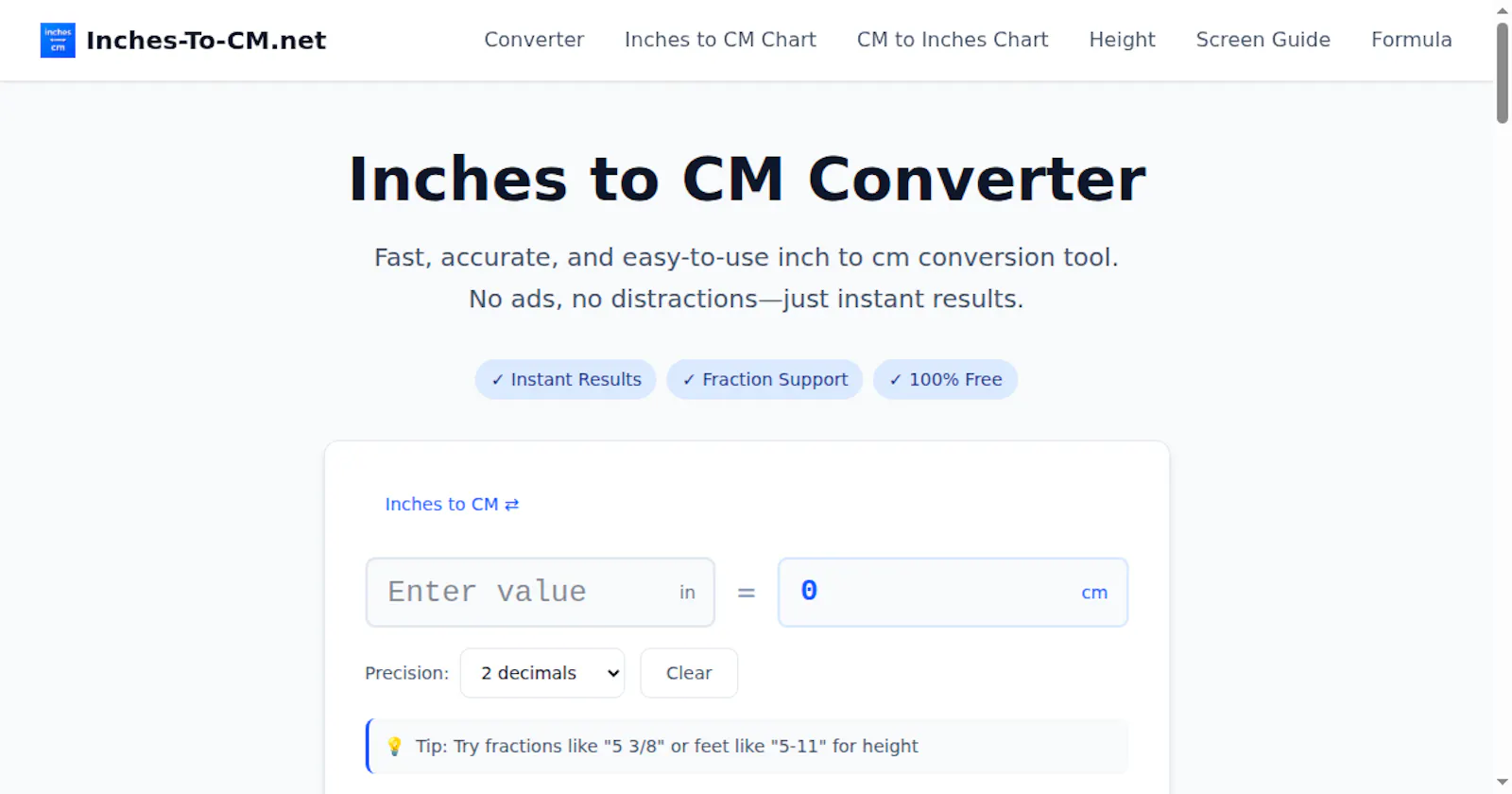 Inches to CM Converter screenshot 1