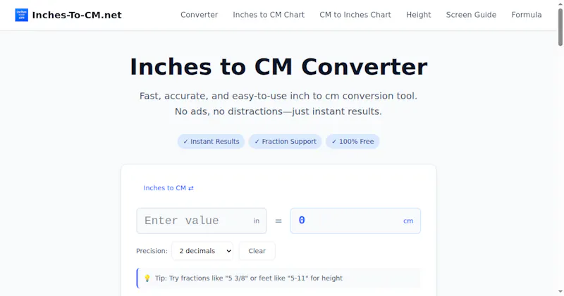 Inches to CM Converter screenshot 1