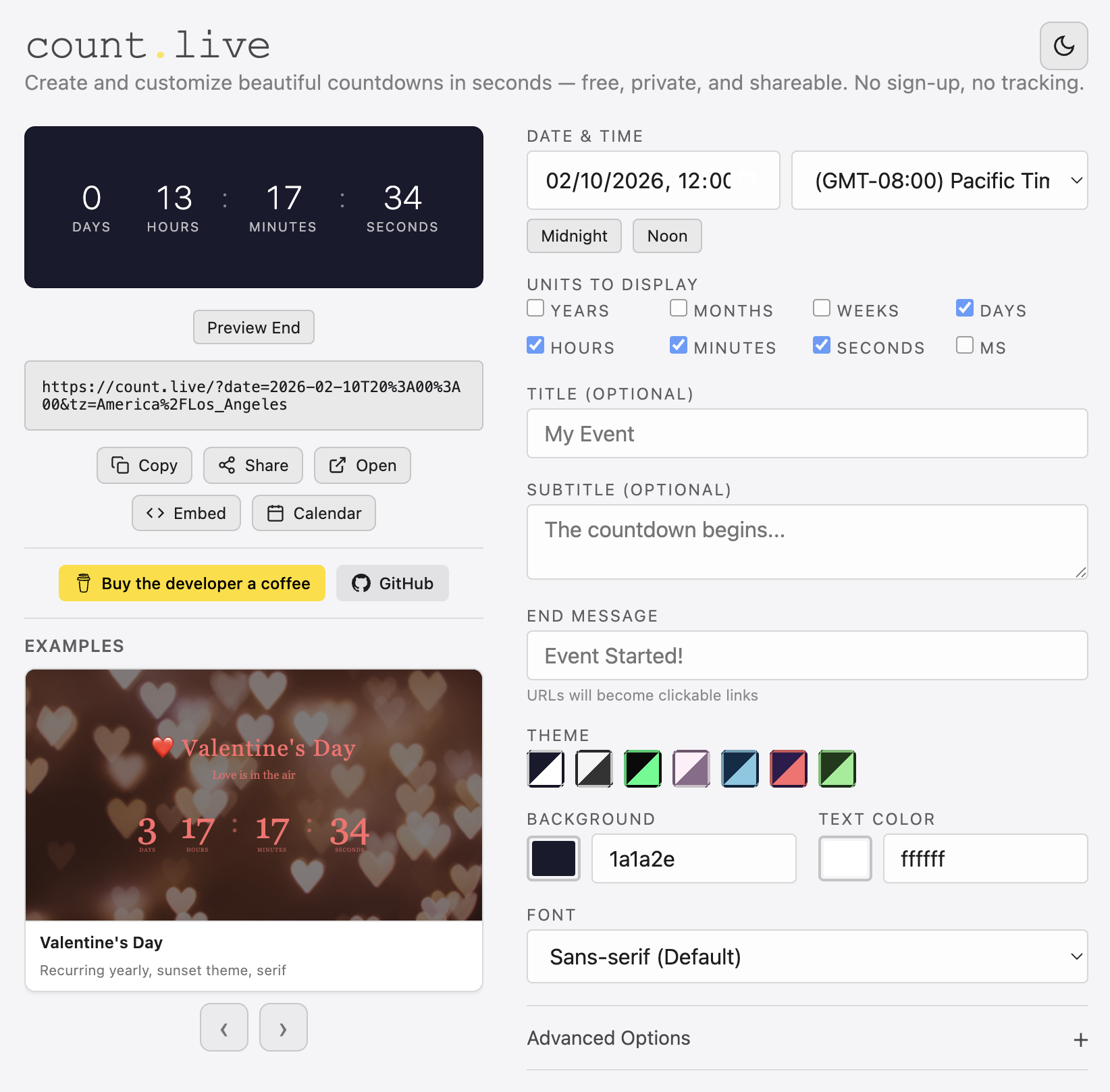 count.live - Main product screenshot demonstrating key features and user interface