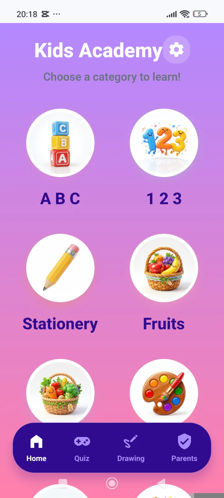 Kids learning app gallery image