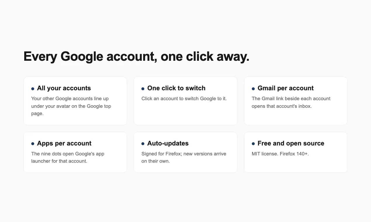 Account Switcher for Google gallery image