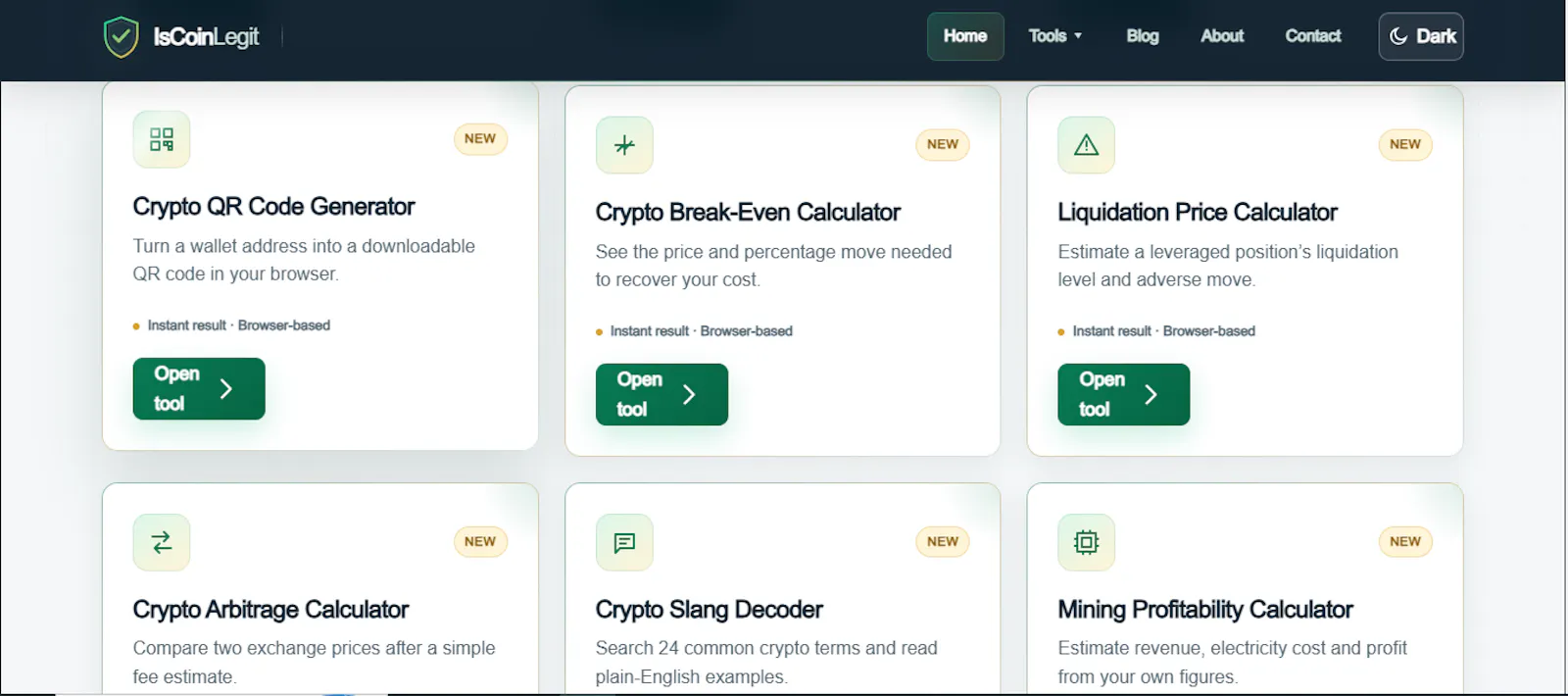 IsCoinLegit — Free Crypto Calculators... screenshot 6