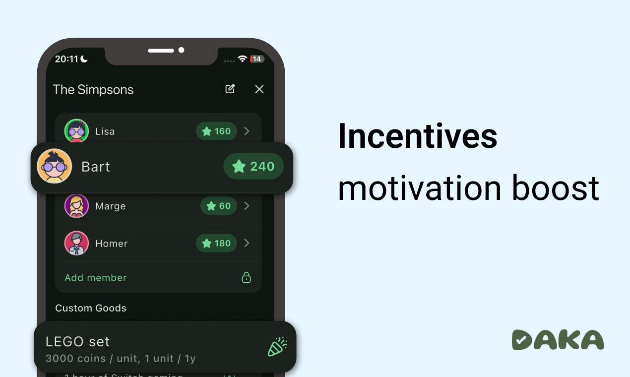 Daka: Family Habits Tracker - Habit tracker, kindergewoonten, productiviteit, dagelijkse routine media 3
