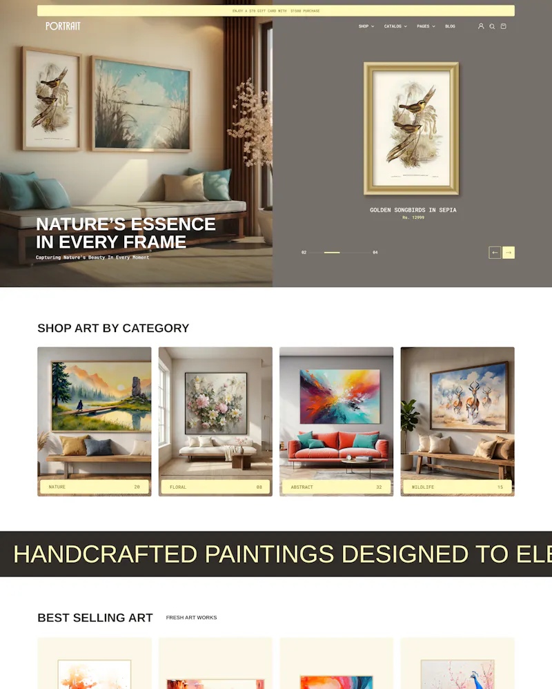 Portrait Art Shopify Theme screenshot 1