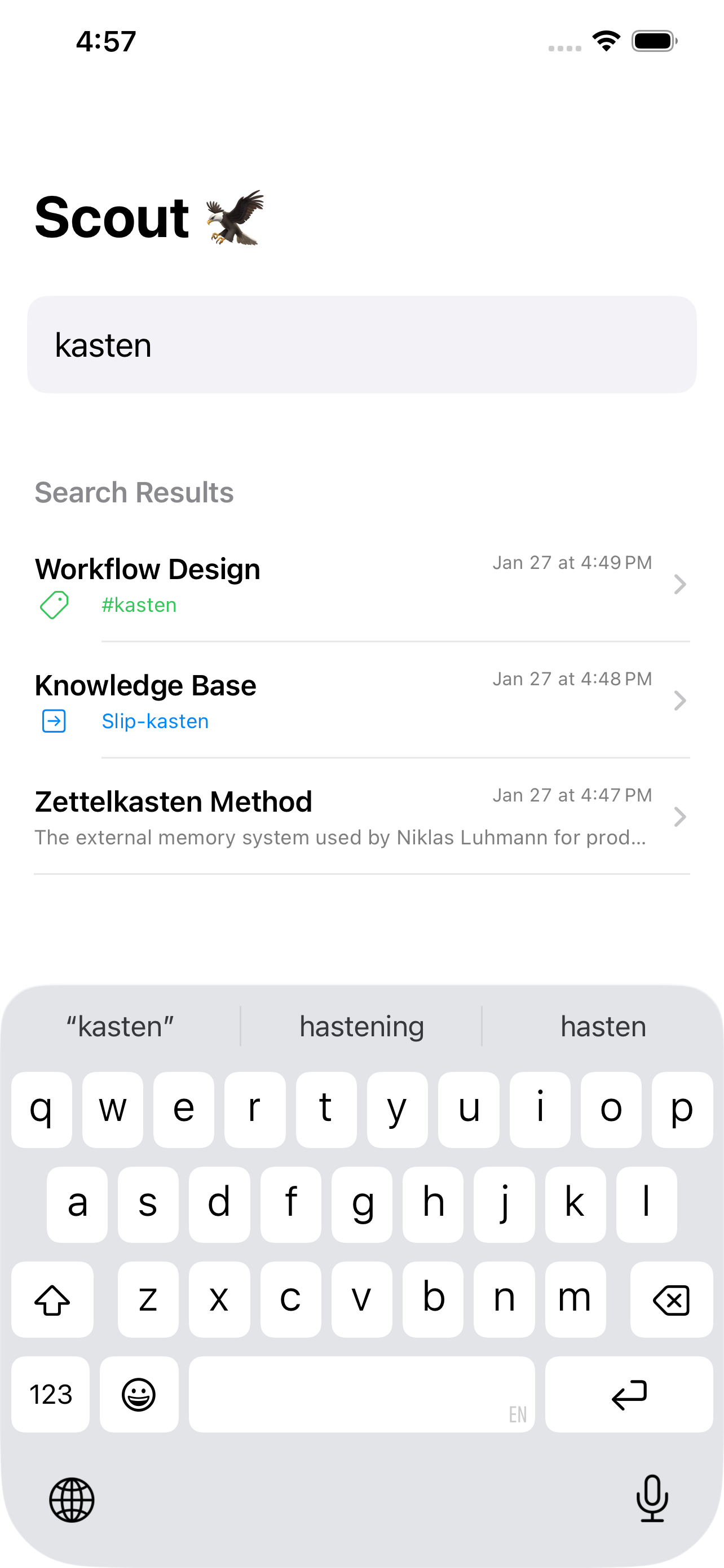 Scout: Zettelkasten Notes gallery image
