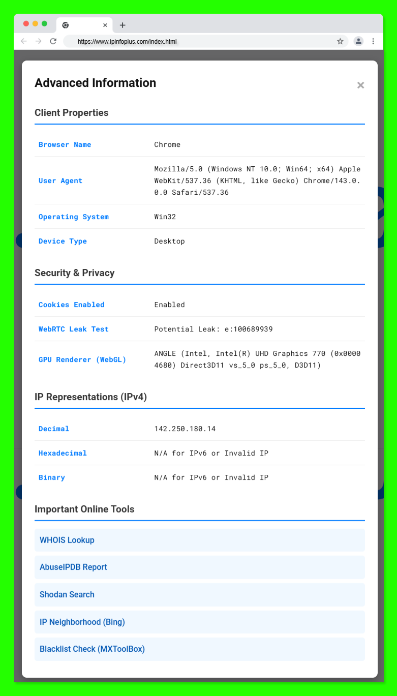 IpInfoPlus gallery image