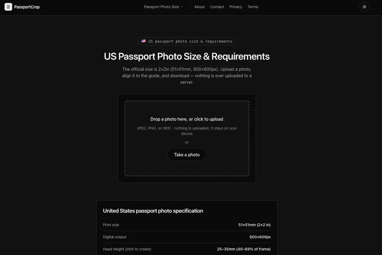PassportCrop screenshot 2