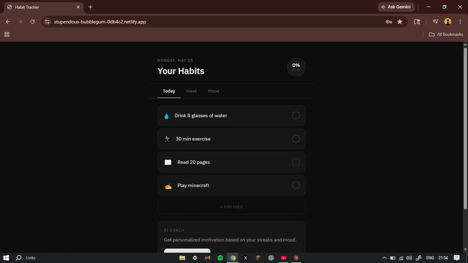 Grind-Habit Tracker screenshot 1