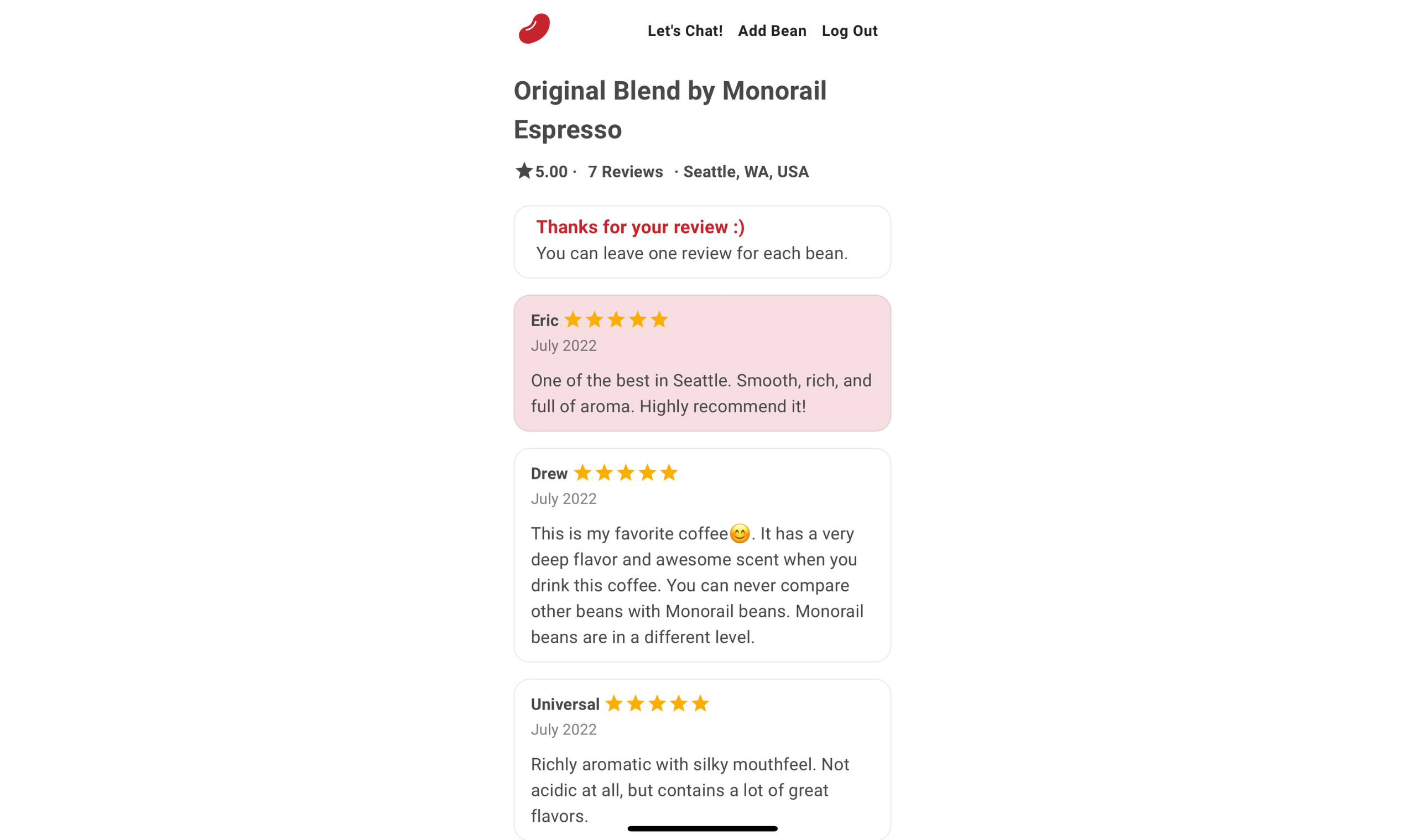 Coffebeanss.fyi 1.0 - Revise sus granos de café favoritos y descubra otros nuevos. media 5