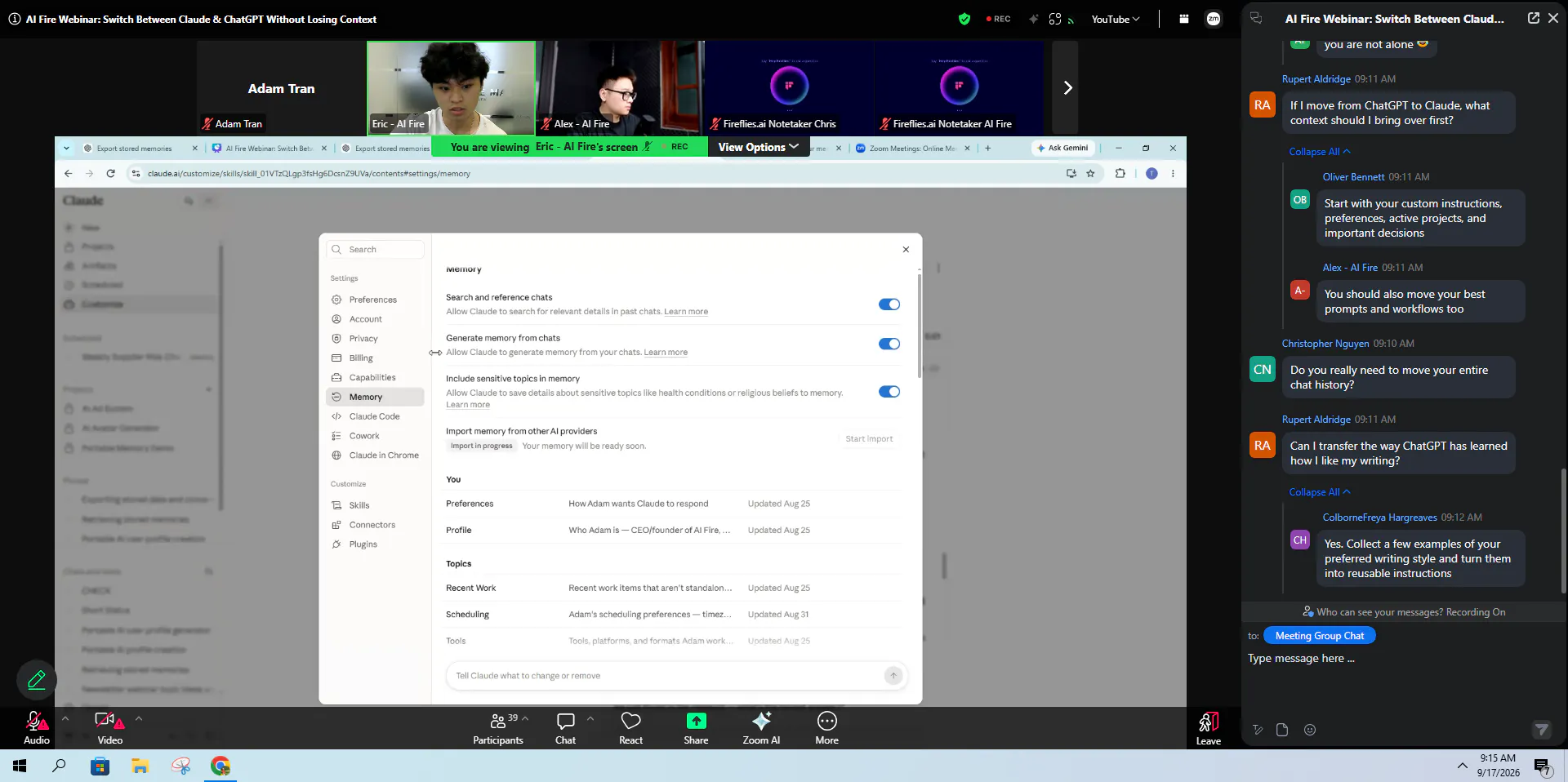 ChatGPT and Claude Context Transfer gallery image