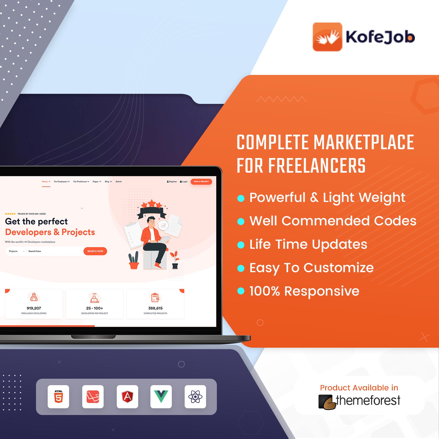 Kofejob  Freelancer Marketplace Template media 1