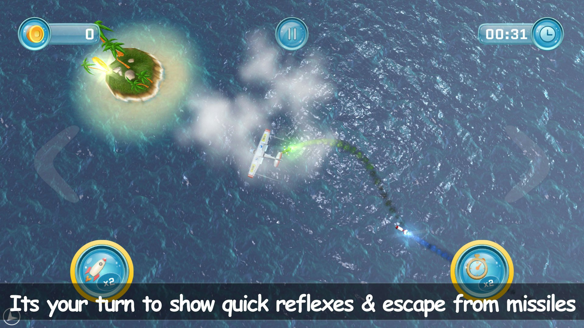 MSWA, a mobile strike war arcade game where you steer your wings and dodge from raining missiles gallery image