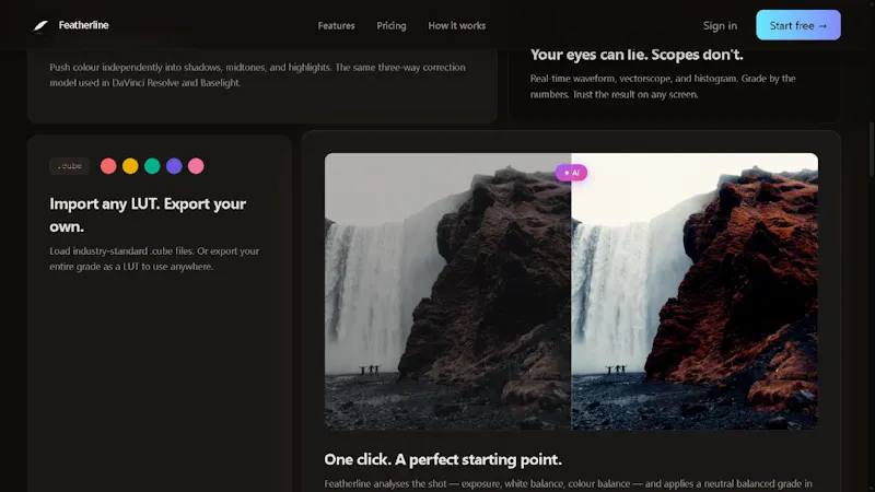 Featherline — Professional Color Grader  screenshot 2