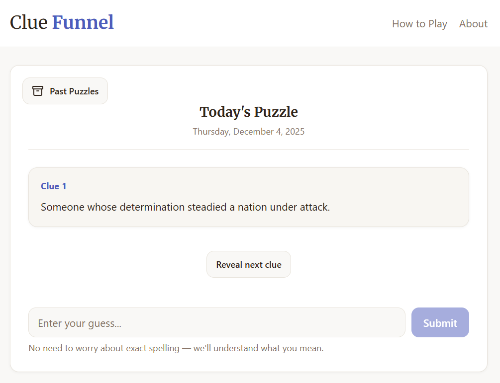 Clue Funnel - Screenshot 2 showing product features and functionality