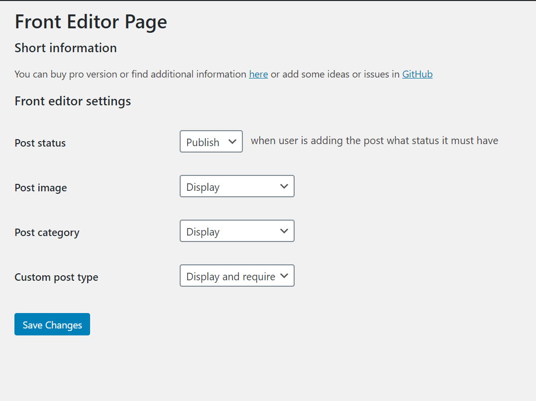 WP Front Editor gallery image