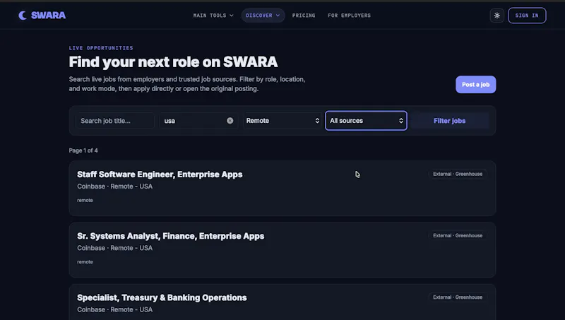 SWARA screenshot 2
