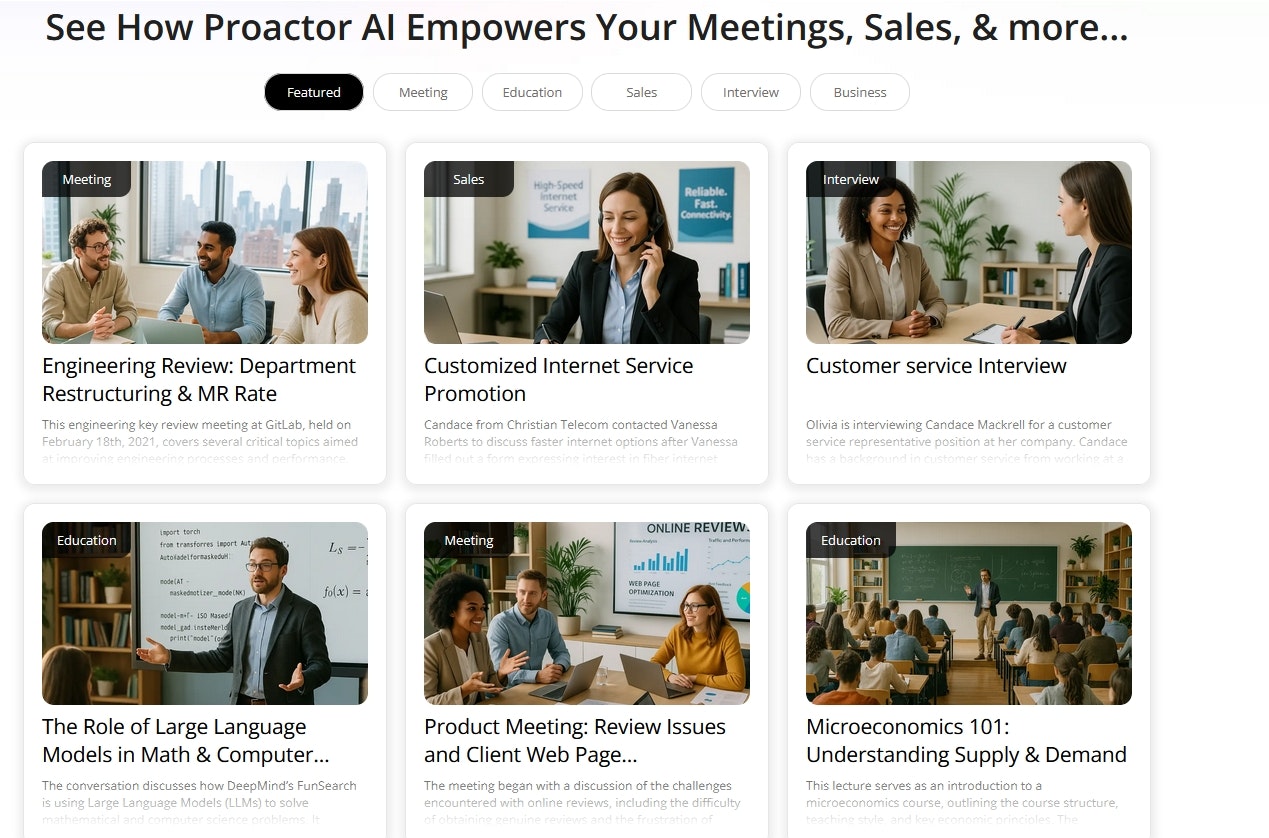 Proactor AI - Uw proactieve AI leeft in elke vergadering media 4