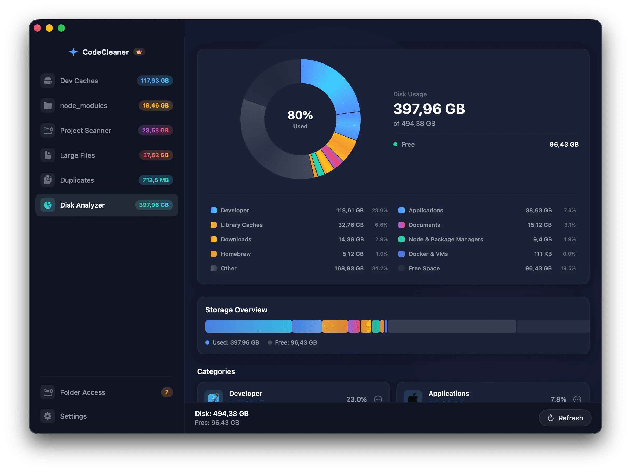 CodeCleaner – Cleanup for Developer Macs screenshot 1