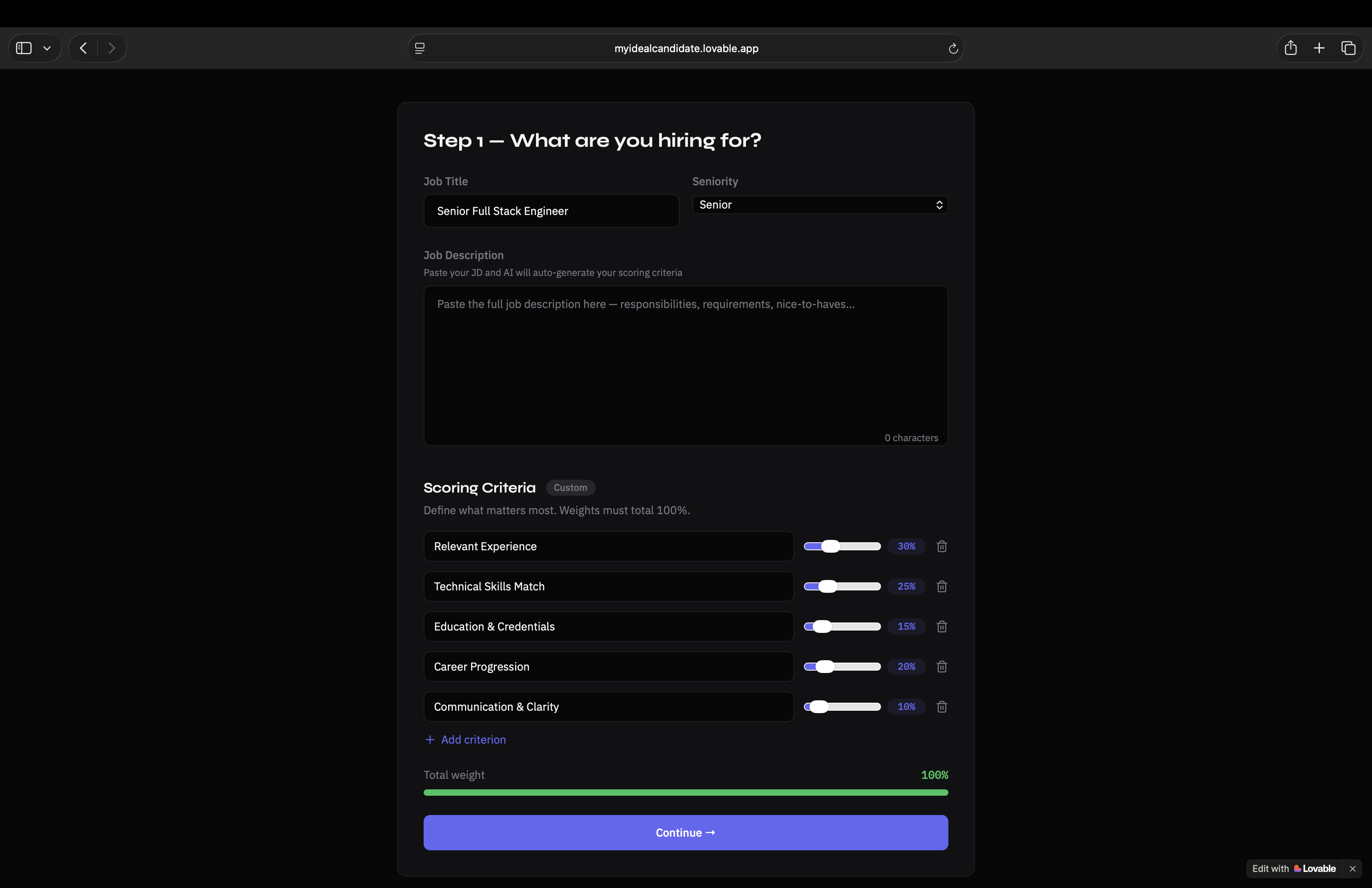 My ideal candidate gallery image