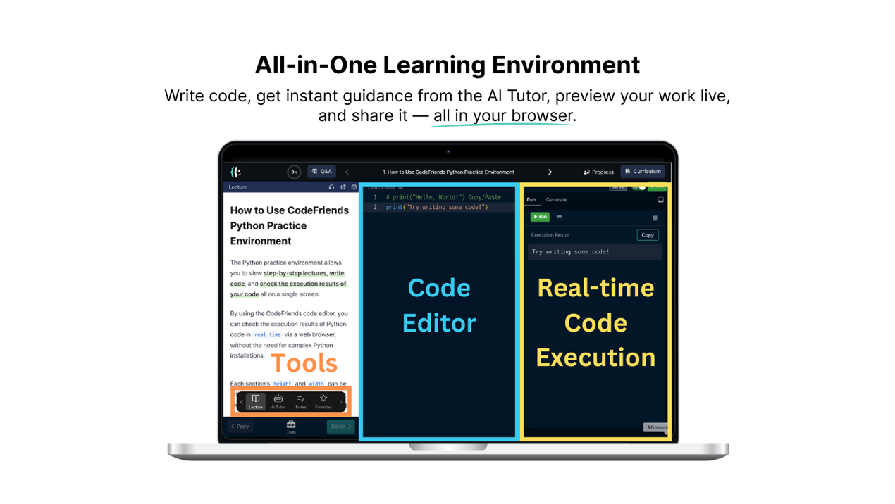 Mídia 3 de Codefriends |Plataforma de aprendizado - Aprenda codificação e IA, simplesmente.