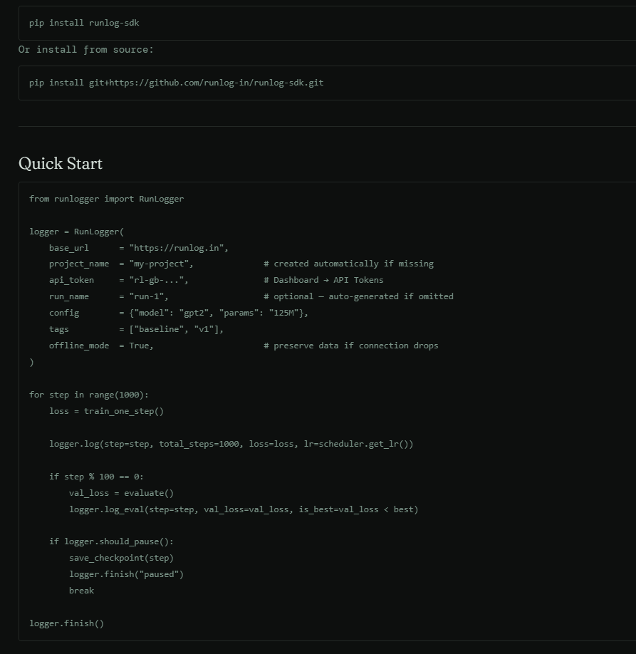 Runlog gallery image