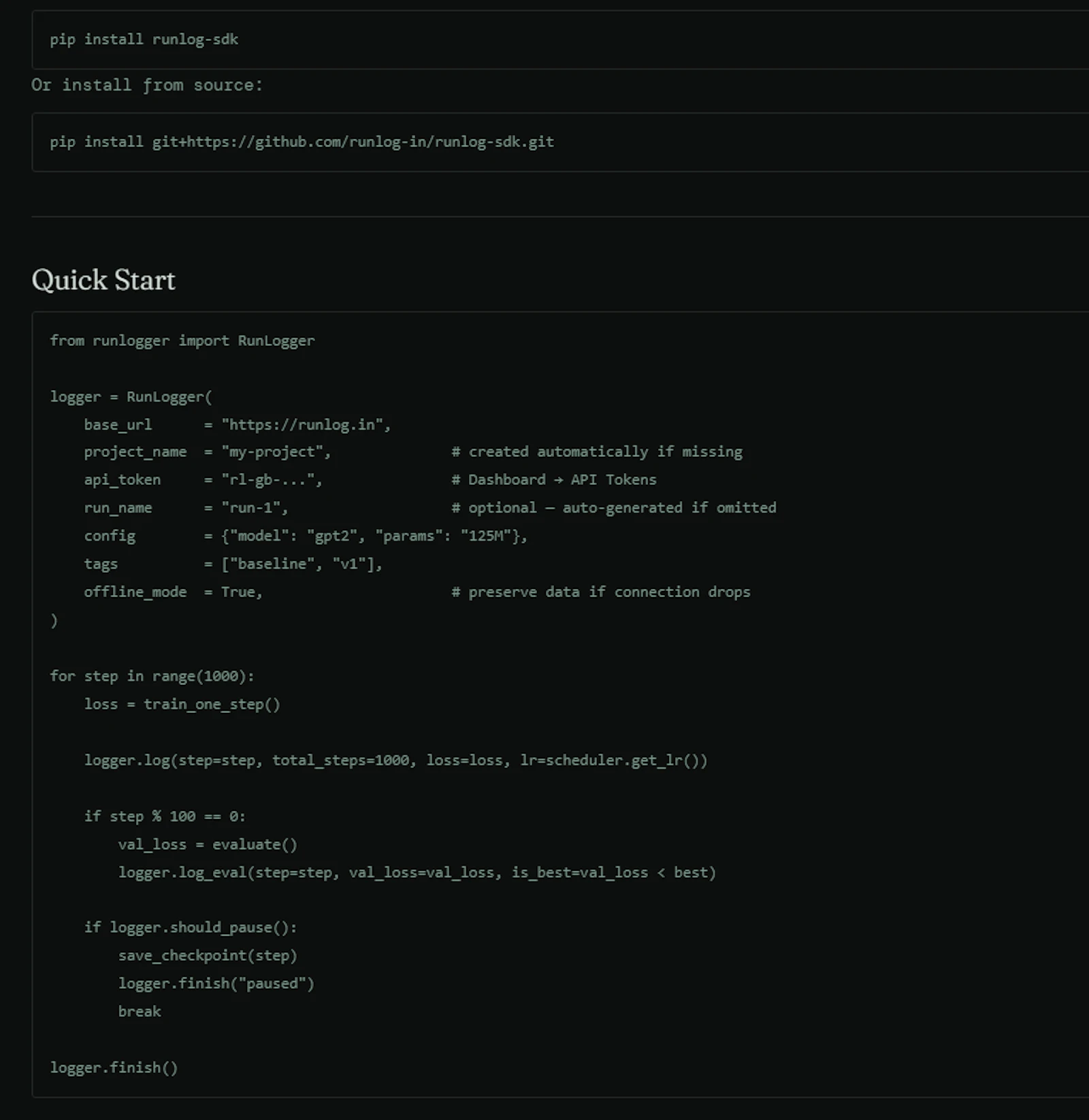 Runlog screenshot 3