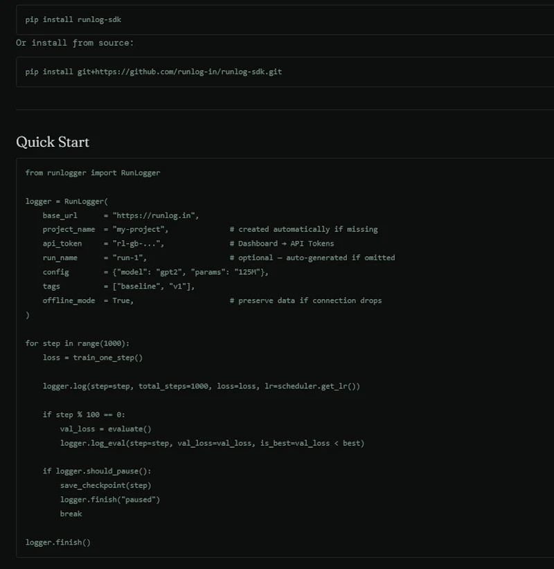 Runlog screenshot 3