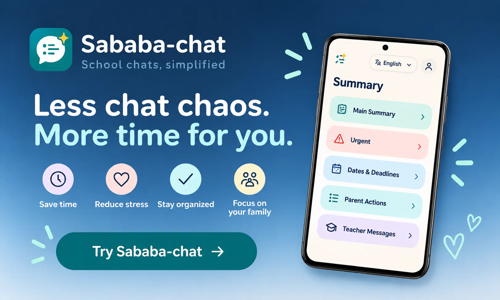 Sababa-chat: AI school chat summaries gallery image