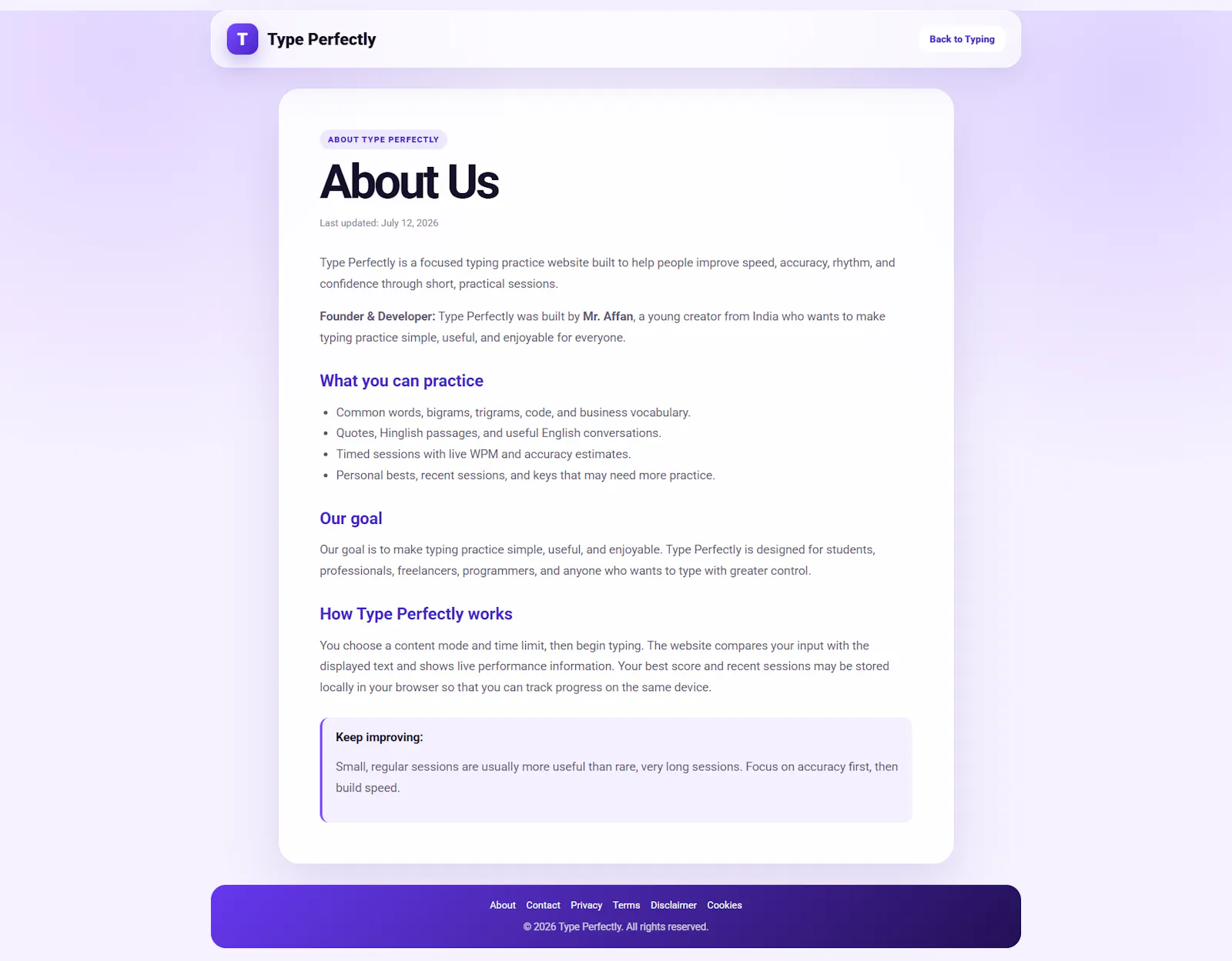 Type Perfectly  screenshot 4