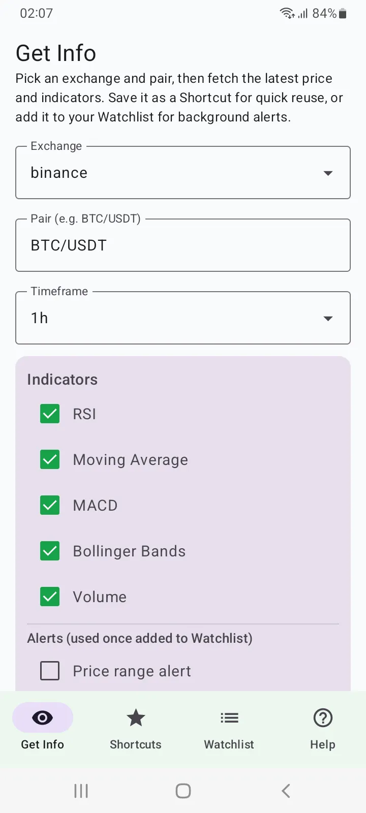 Crypto Market Info & Alert Tool gallery image