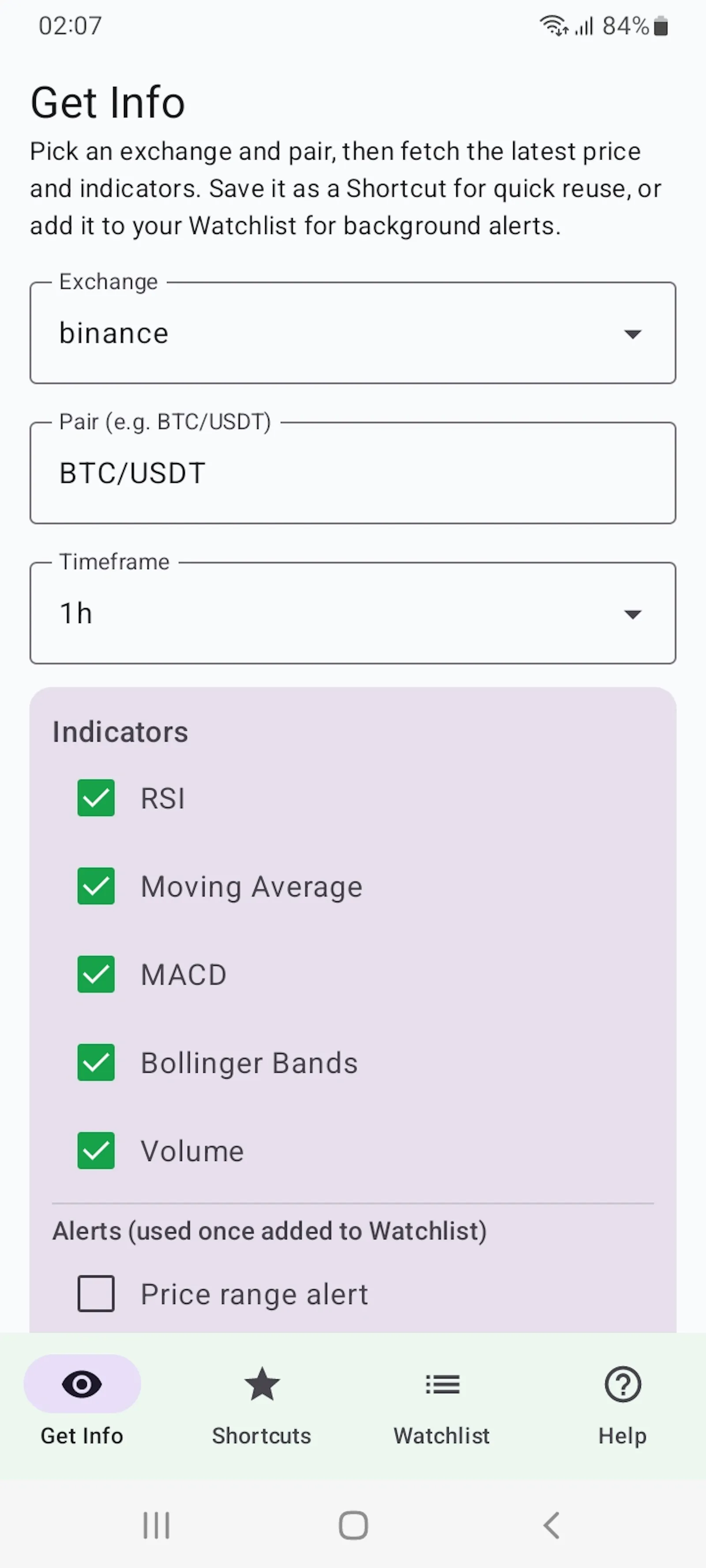 Crypto Market Info & Alert Tool screenshot 4
