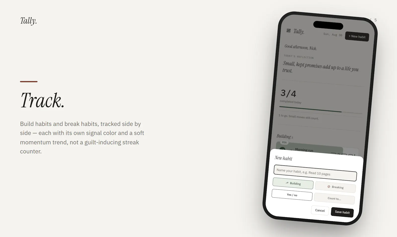 Tally screenshot 2