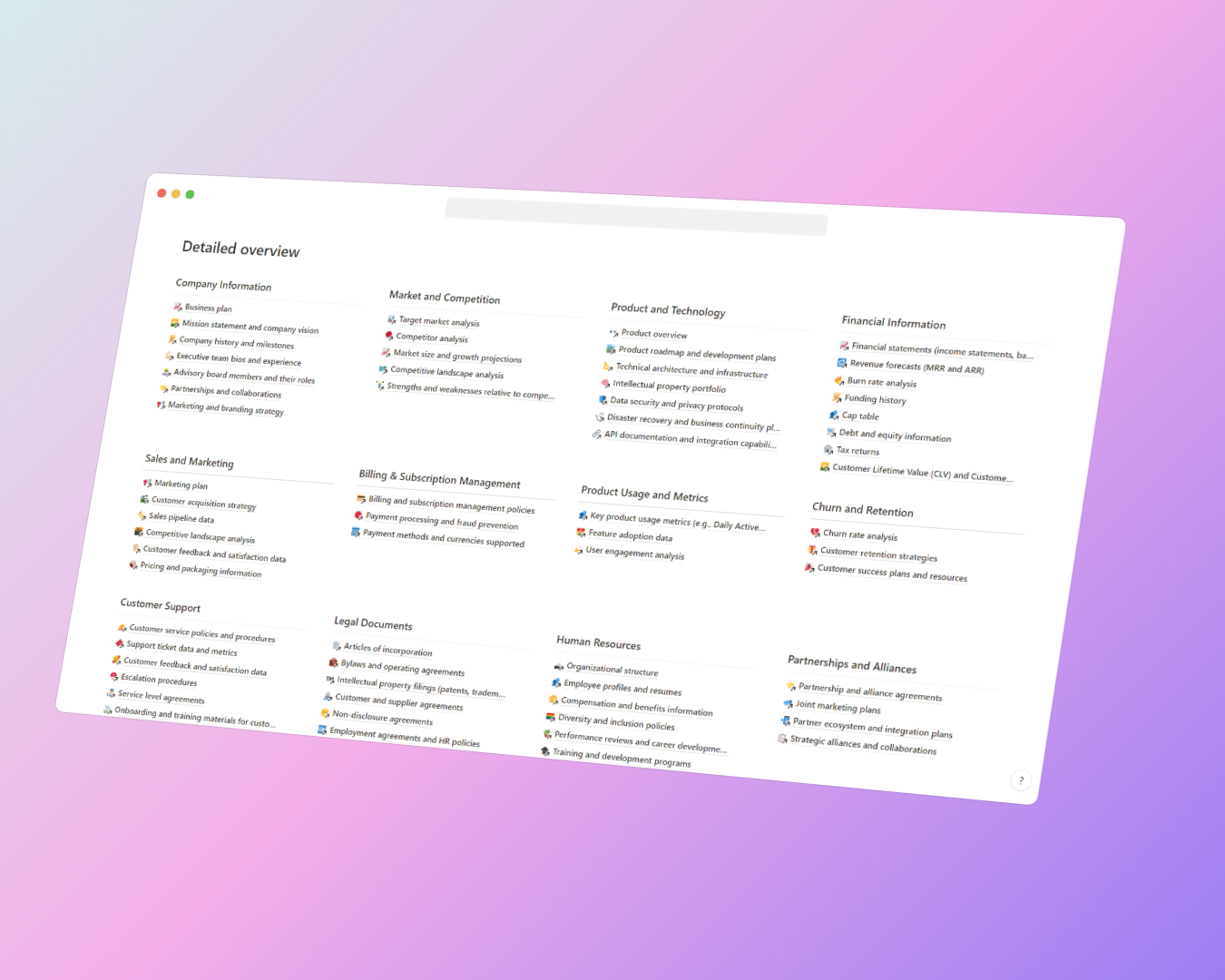 SaaS Startup Virtual Data Room [Notion] gallery image