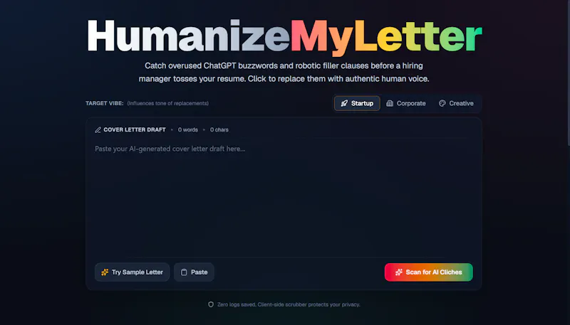HumanizeMyLetter screenshot 1