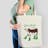 Canvas Tote Bag with Cow in Boots Print