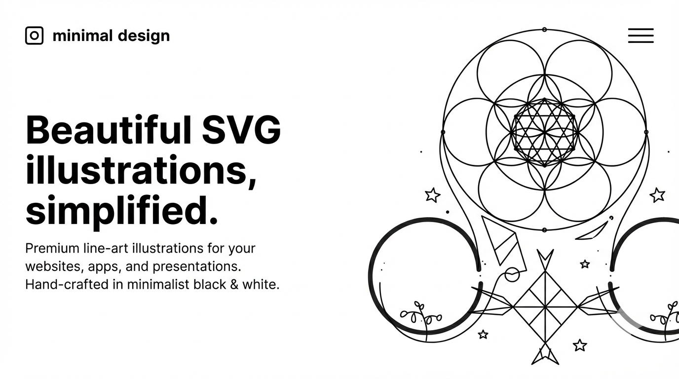 Minimalistic design illustrations - Screenshot 3 showing product features and functionality