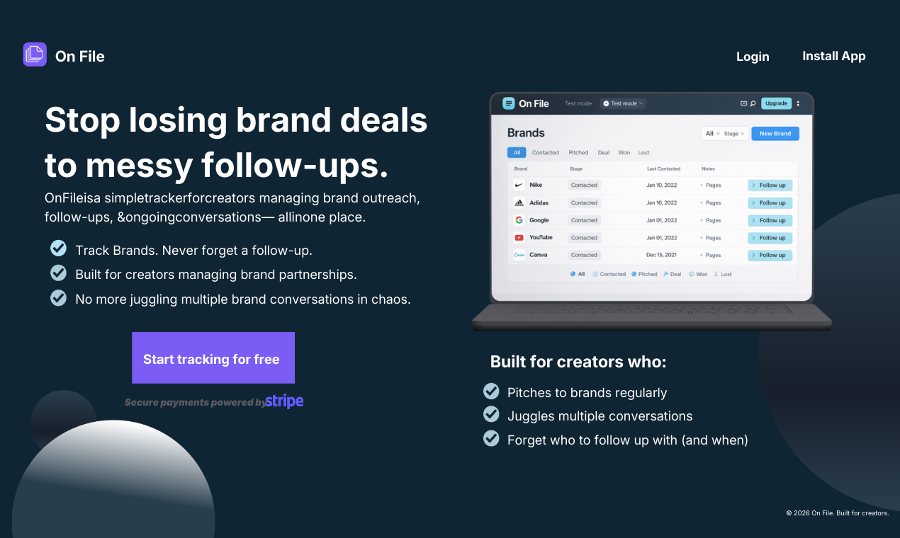 On File - Main product screenshot demonstrating key features and user interface